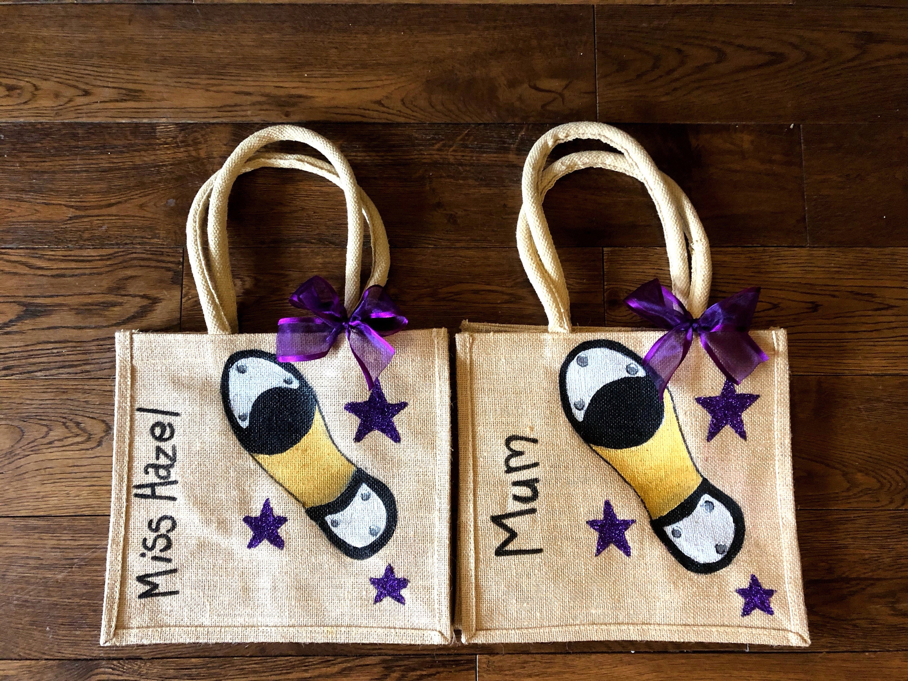 Personalised dance shoe jute bag Etsy