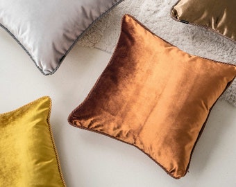 Luxury rust shiny cushion