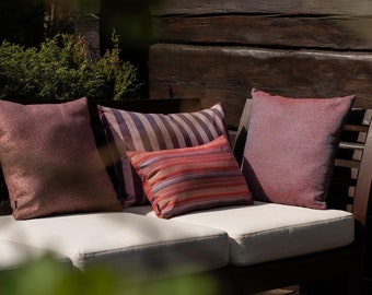 Grand coussin d'extérieur violet - Résistant au soleil et à l'eau avec certificats