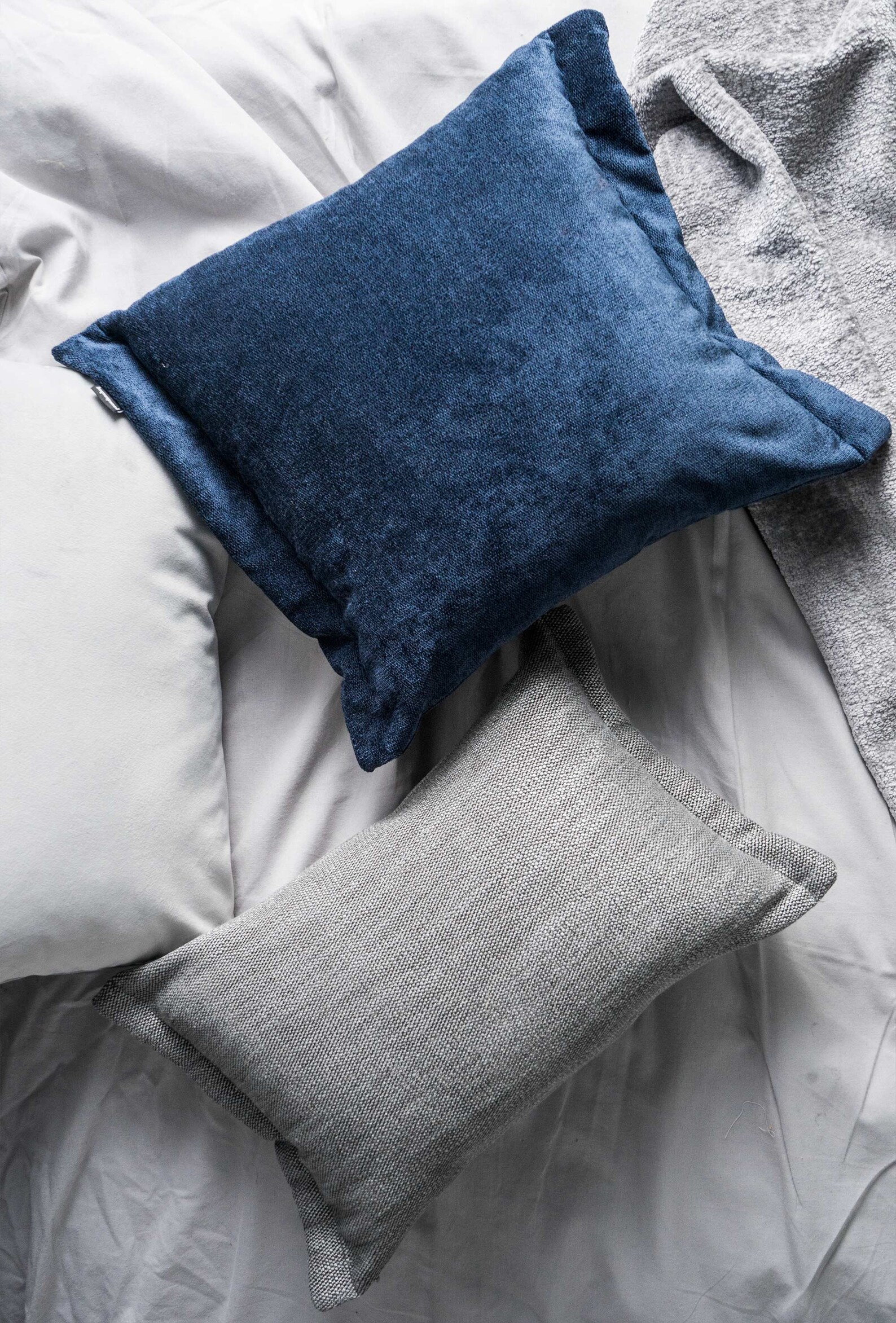 Navy Blue & Grey Set of 3 Cushions Modern Decorative Pillows Etsy Canada