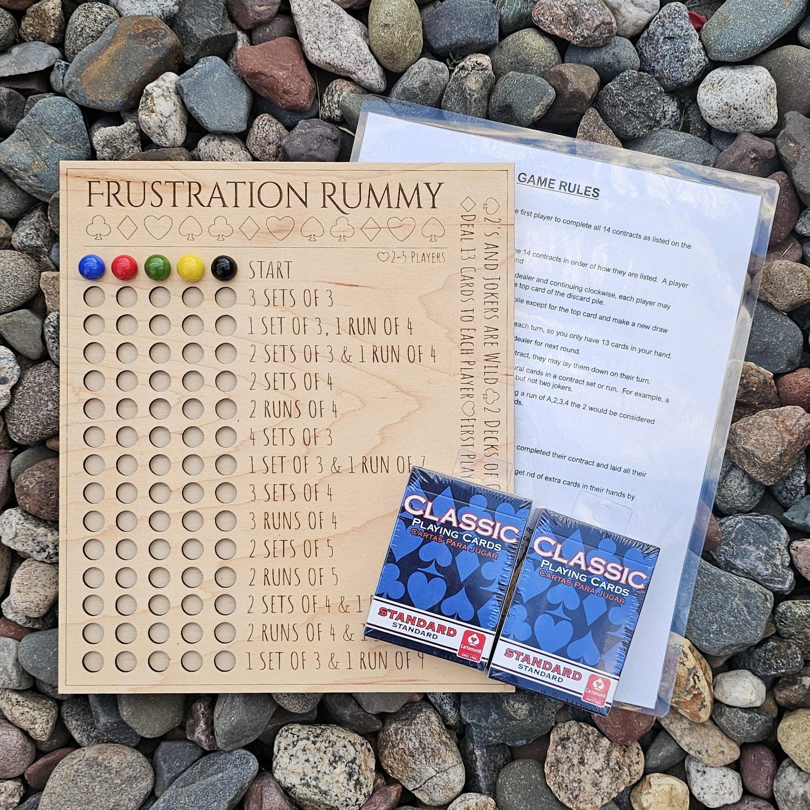 Frustration Rummy Board-wooden Game Board-card Game-family Activity ...
