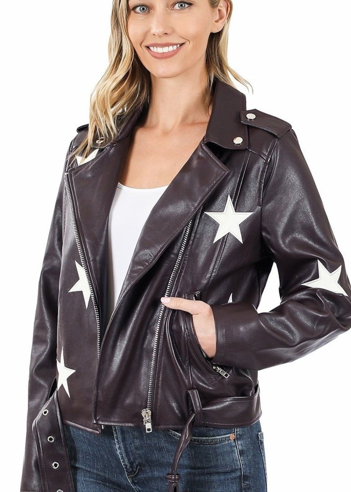 Leather Star Jacket Etsy