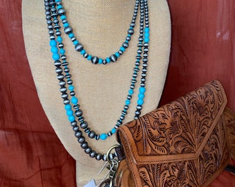 Turquoise Layered Navajo Pearls