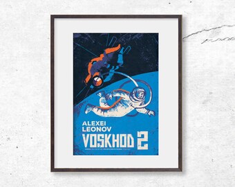 Voskhod 2, Alexei Leonov, Space, Art Print, Cosmonaut