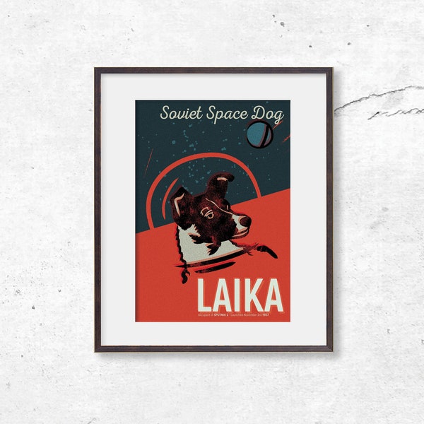 Space Dog, Laika. Illustration Art Print.