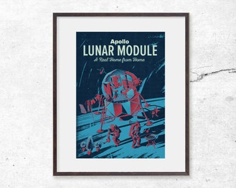 Space Print, Apollo Lunar Module Print, Astronaut, Nasa