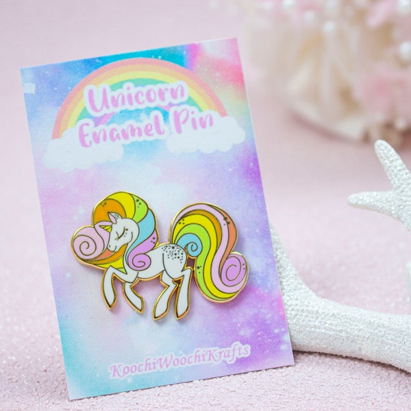 Rainbow Unicorn Enamel Pin Badge