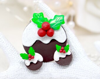 Christmas Pudding Jewellery Set | Christmas Pudding Necklace | Christmas Gift | Xmas Pudding Earrings | Christmas Jewellery