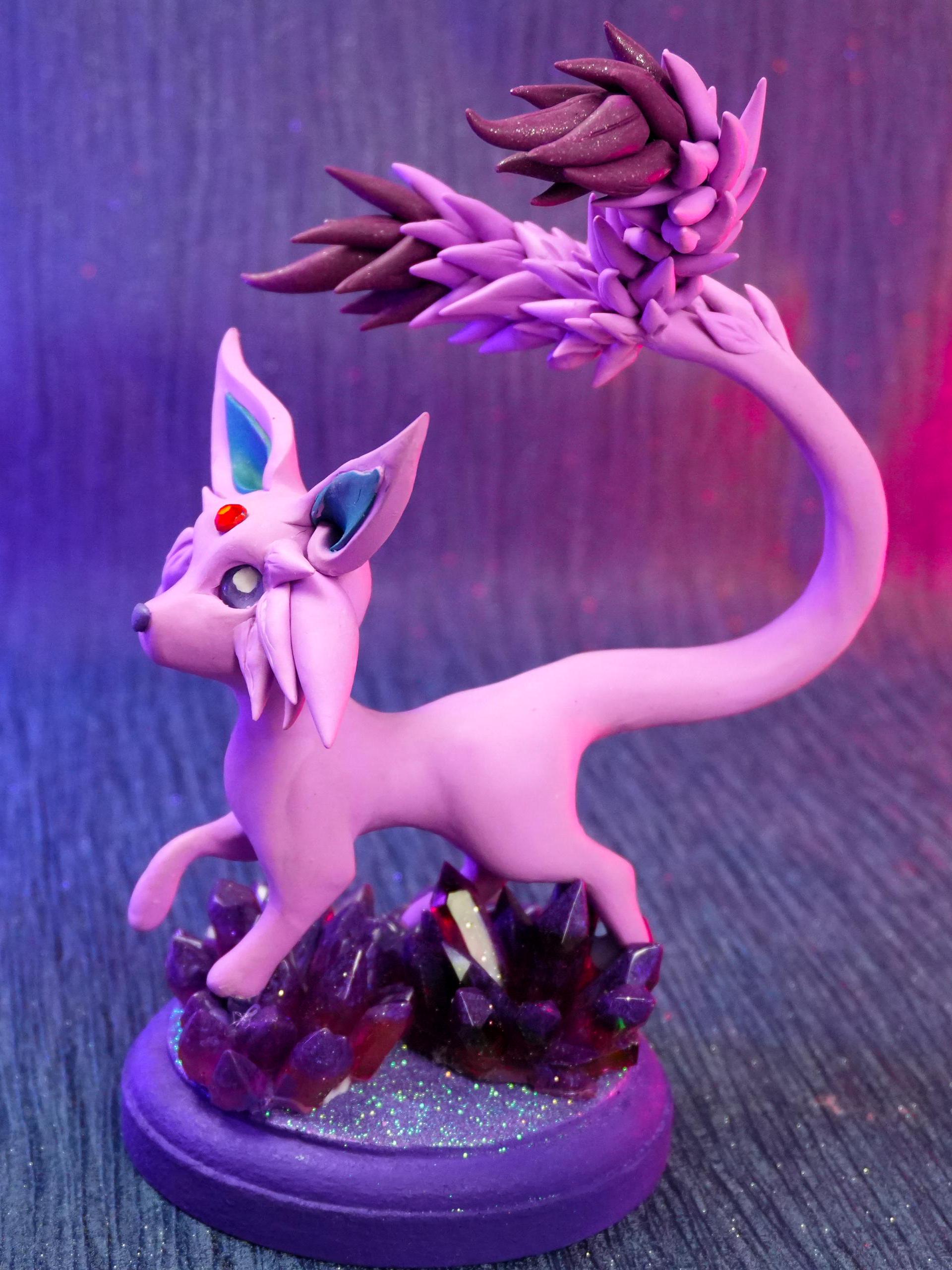 Espeon Sculpture | OOAK Sculpture | Pokemon Gift | Pokemon Polymer Clay Sculpture | Pokemon figurine