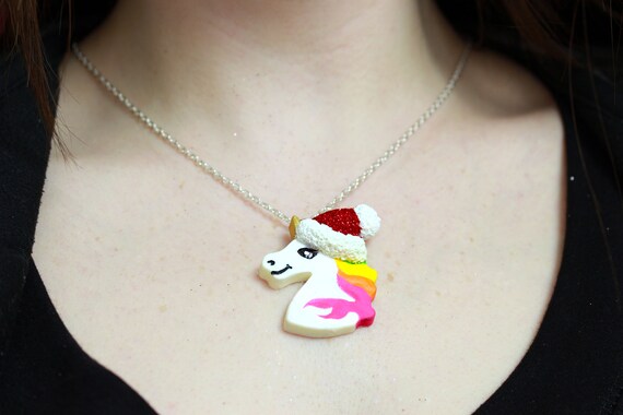 Grinch Unicorn Necklace Christmas 