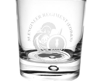 35 Engineer Regiment (EOD&S) Bubble Base Whisky Glass Tumbler