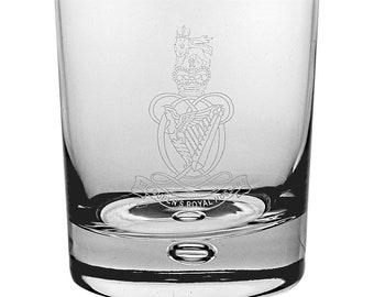 Queen's Royal Hussars Bubble Base Whisky / Juice Glass