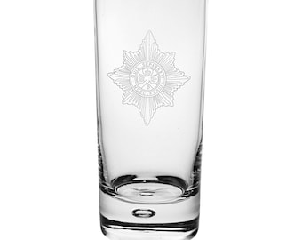 Irish Guards Bubble Base High Ball Glass