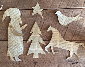Folk Art Christmas Silhouettes  PATTERN - Digital Download