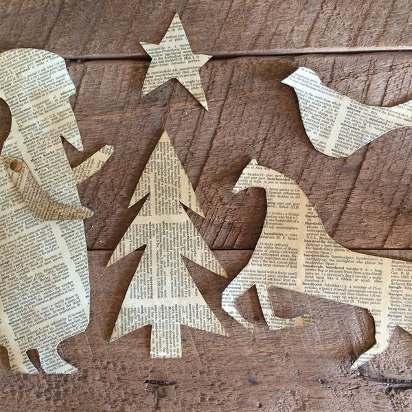 Folk Art Christmas Silhouettes  PATTERN - Digital Download