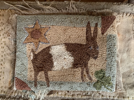 Wandering Rabbit PDF Pattern - Needle Punch Embroidery - Instant Download
