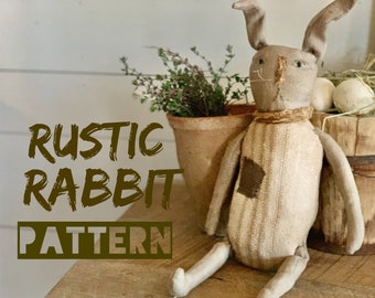 Rustic Rabbit PATTERN -  MAILED/DELIVERED to your mailbox version