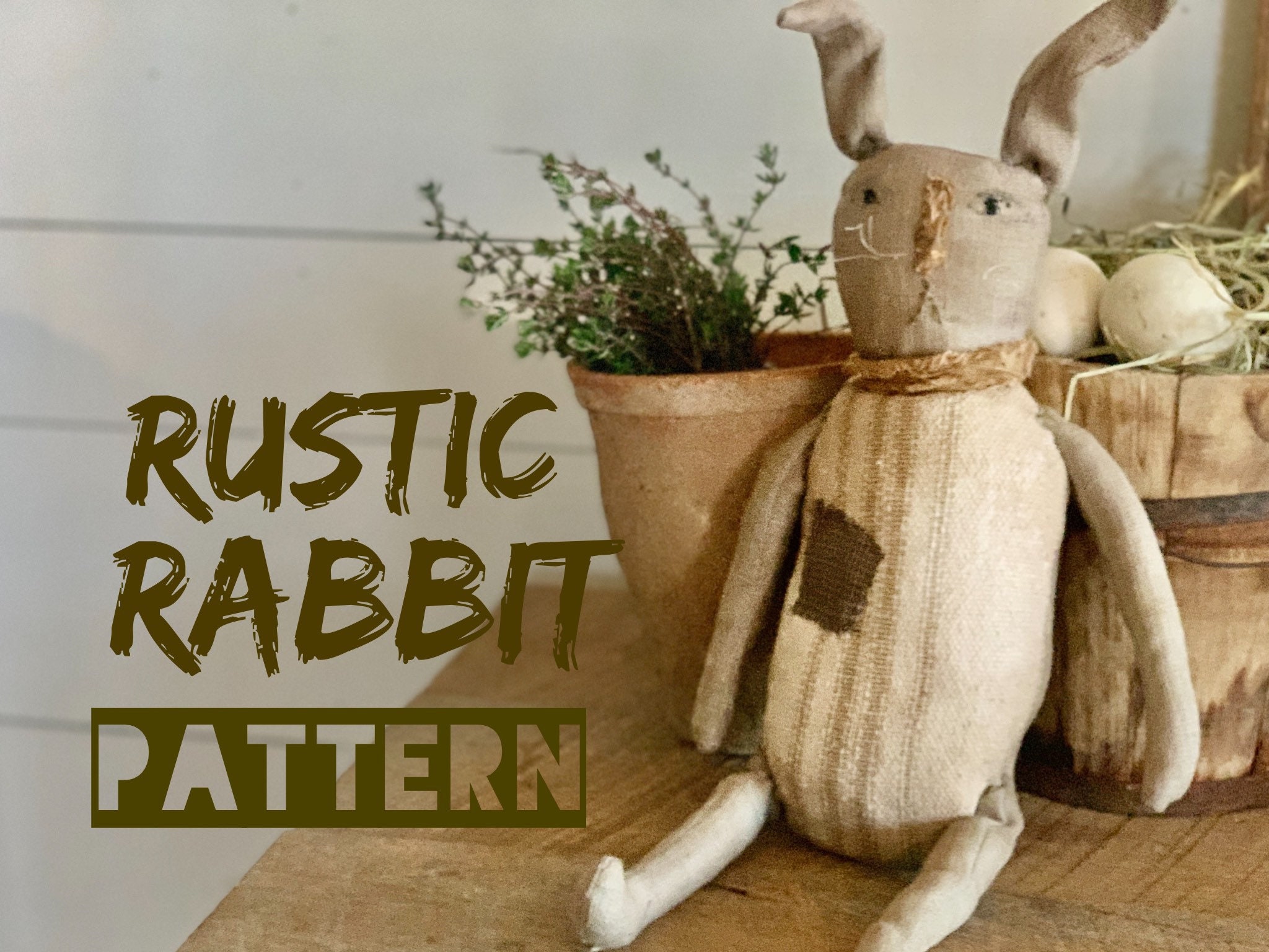 Rustic Rabbit PATTERN - MAILED/DELIVERED to Your Mailbox Version - Etsy