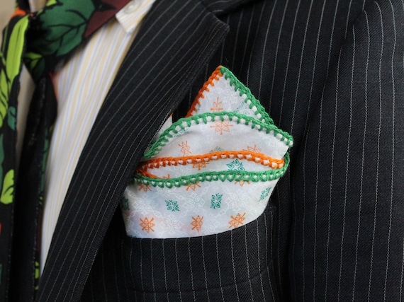 pepermunt verzending elk Pak gehaakt ronde pochet scherpe gehaakte zakdoek aangepaste - Etsy België