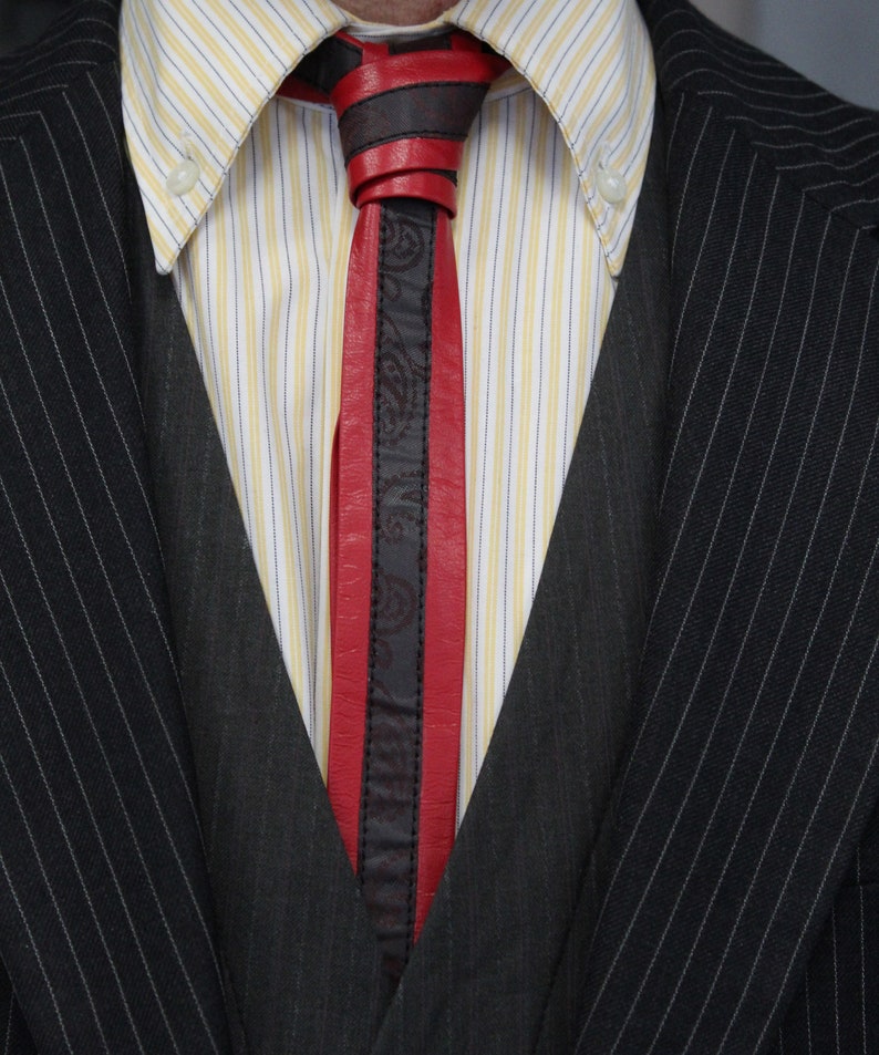 Mens Leather Necktie Casual Skinny Necktie Attitude Leather - Etsy UK