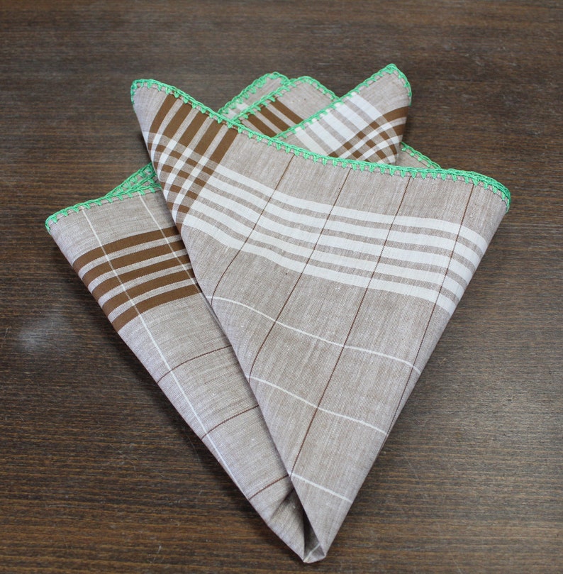 Men/'s Handkerchief Gentleman hanky Crochet Handkerchief Custom Crochet pocket square DDBESPOKESTUDIO Suit Pocket Square
