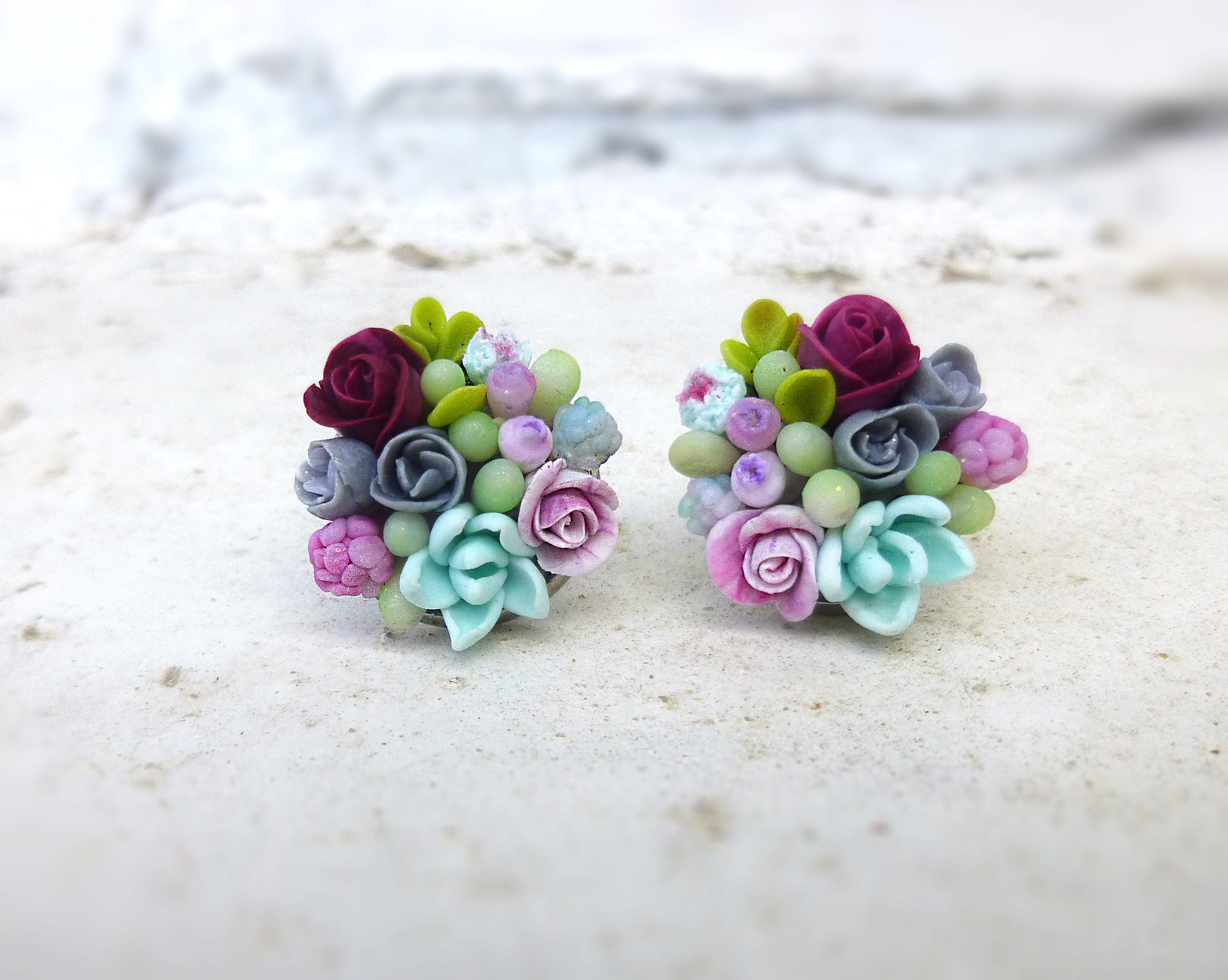 Succulent jewelry Succulent earring Succulent studs Succulent earring…