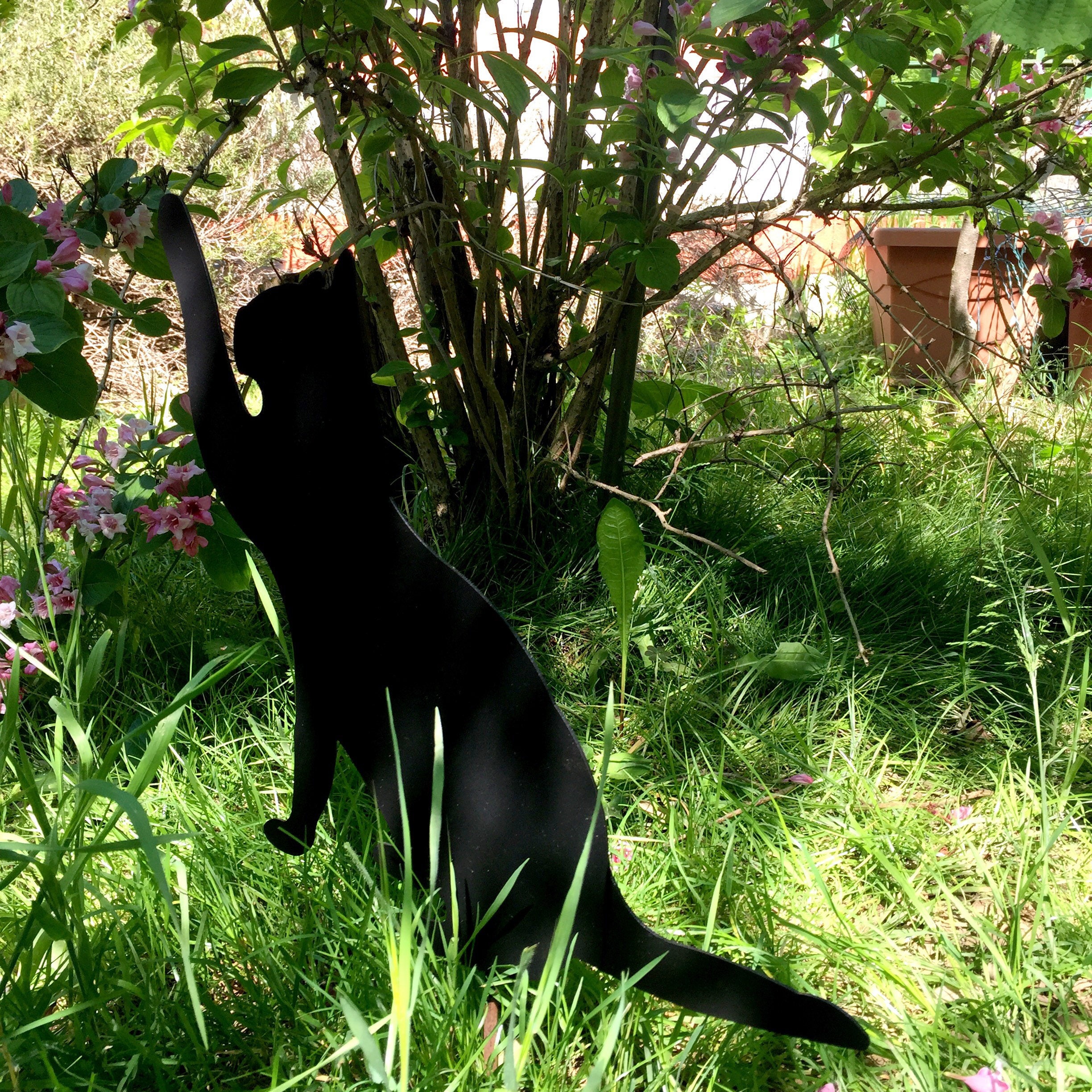 Cat Metal Garden Art Etsy