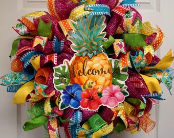 Summer Mesh Wreath Etsy