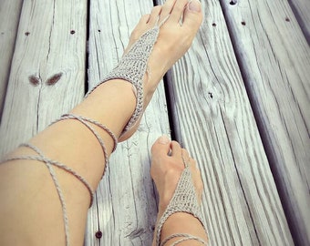 Barefoot sandals. Beach sandals. Anklets.  Boho sandals.  Beach wedding sandals.  Gypsy Anklets. Bohemian footwear.
