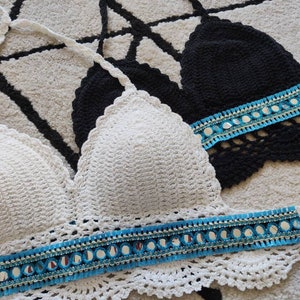 Handmade crochet boho top. Boho style, bohochic, gypsy, hippie. image 3