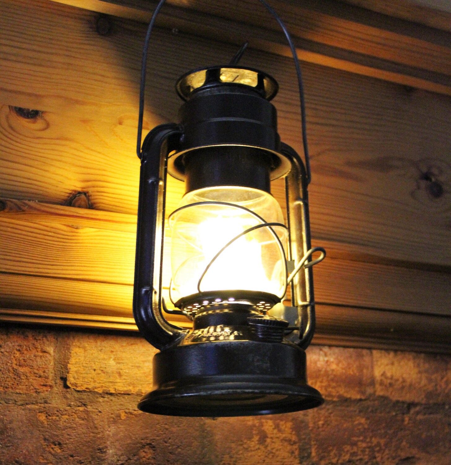 Chalwyn Far East Railway Lantern converted into lamp - Aqua Green