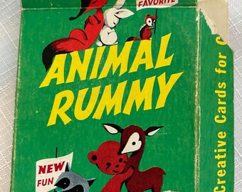 Vintage 1950s Arrco “Animal Rummy” Card Game