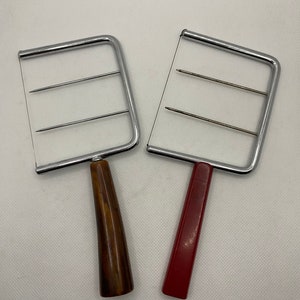 Vintage Red and Brown Swirl Bakelite Handle Stainless Steel Cheese Slicer SOLD SEPARATELY