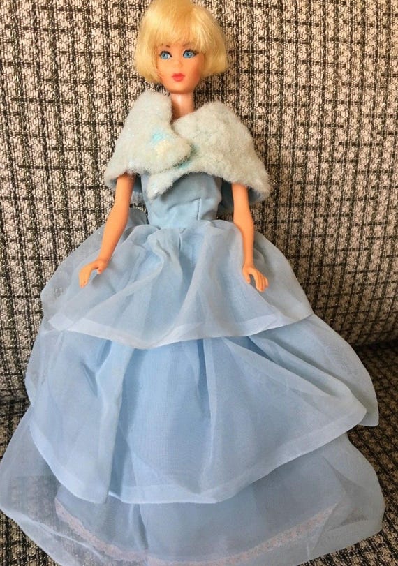 vintage barbie blue dress