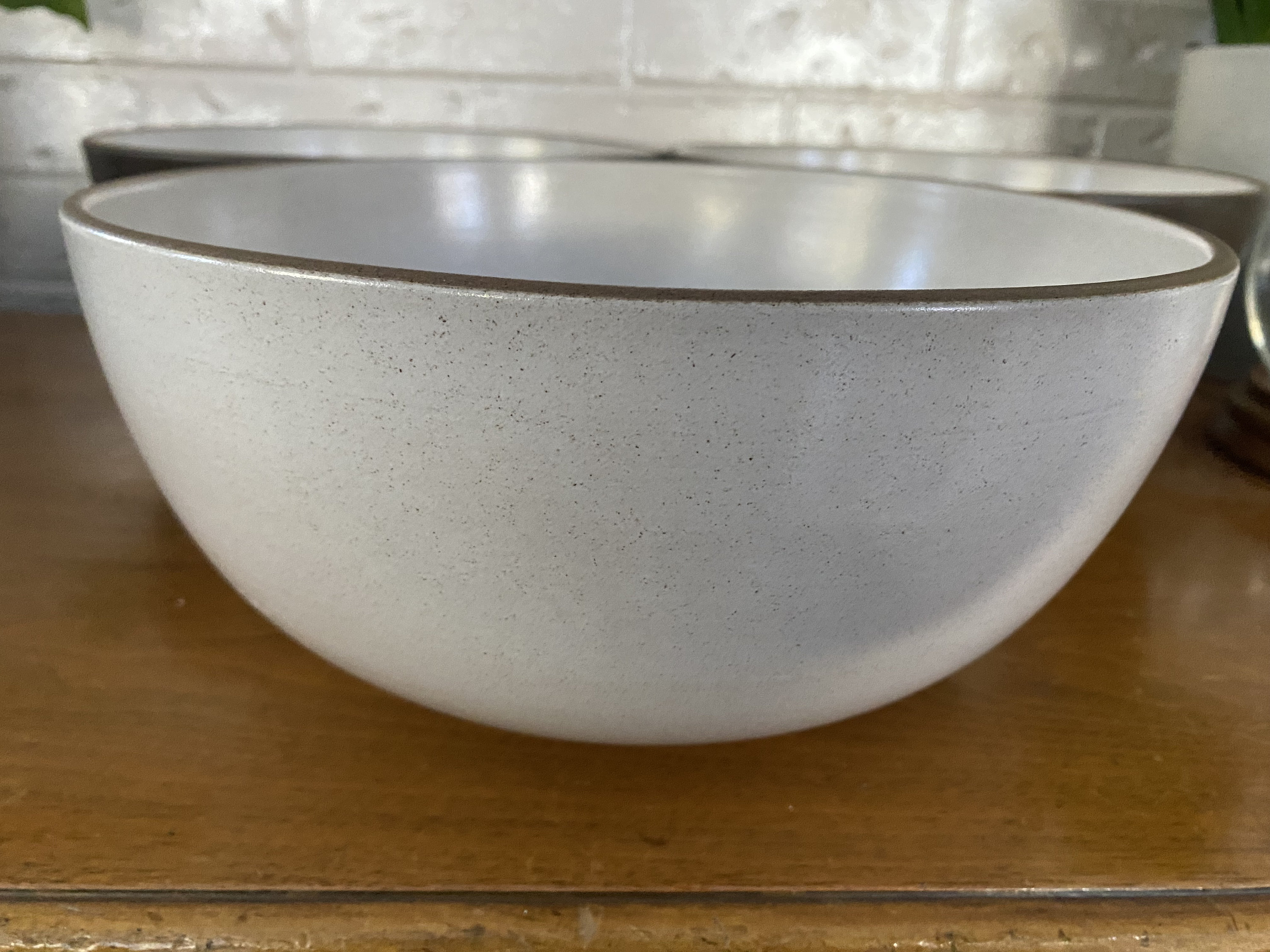 Vintage Heath Ceramics Brown + White Coupe Shape Dinnerware Large