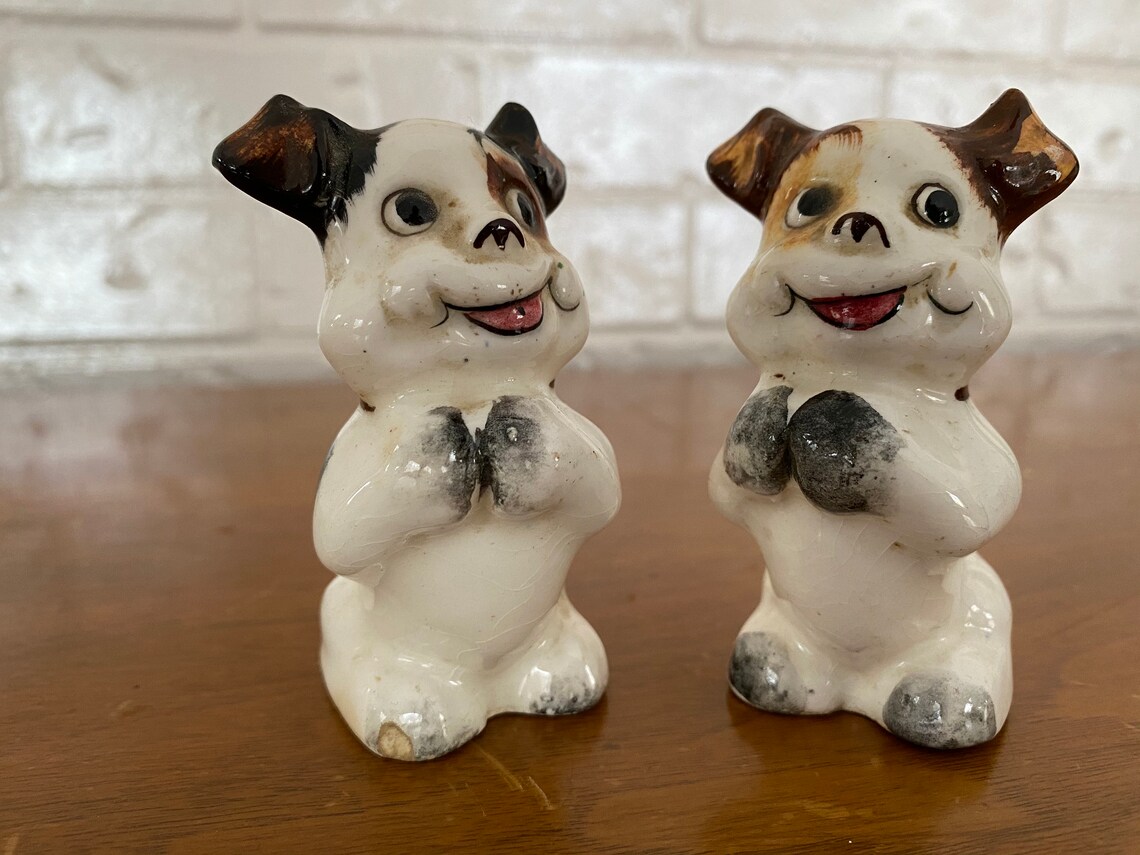 Vintage Made in Japan Begging Dog Salt and Pepper Shakers Etsy