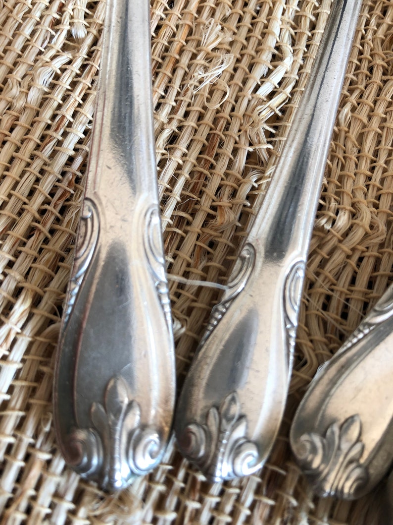 Forks and Knives Vintage 1947 Wallace Sonata SIlver Plate Stainless Steel Flatware Silverware including Spoons