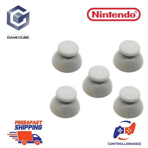 5x Nintendo Gamecube Controller Thumbsticks Analog Joystick Thumb Stick - Grey