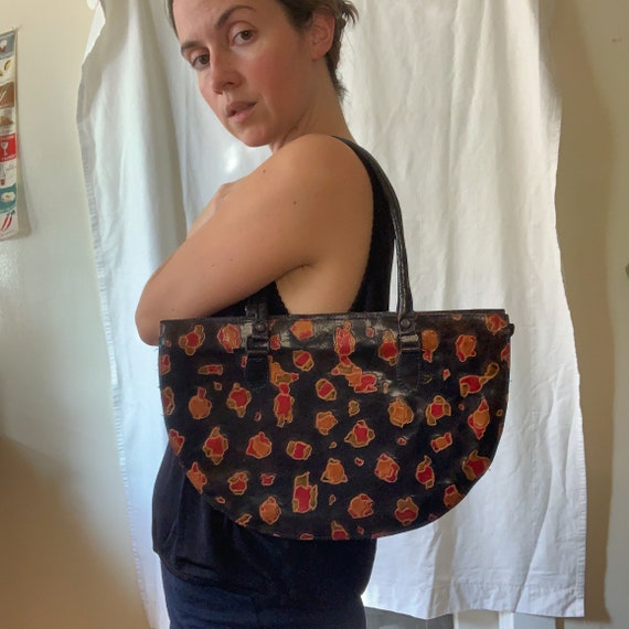 Embossed Half Moon Bag