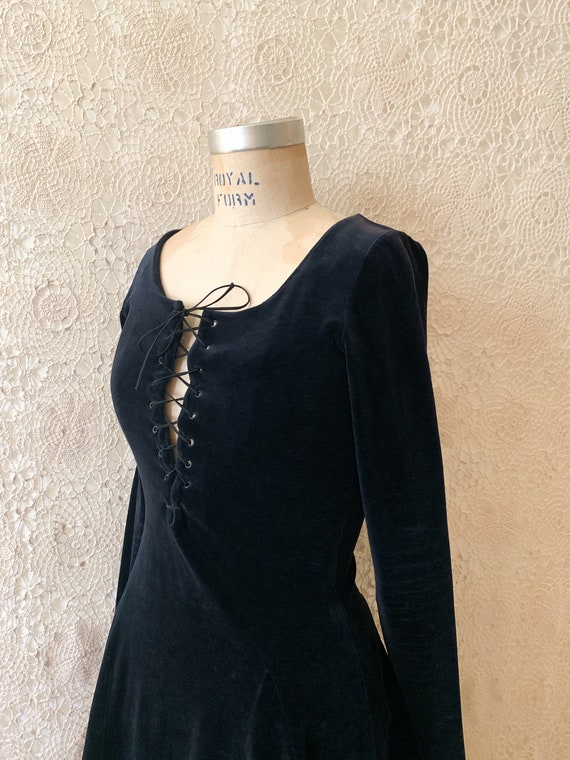 Betsey Johnson Blue Velour Minidress / Size small