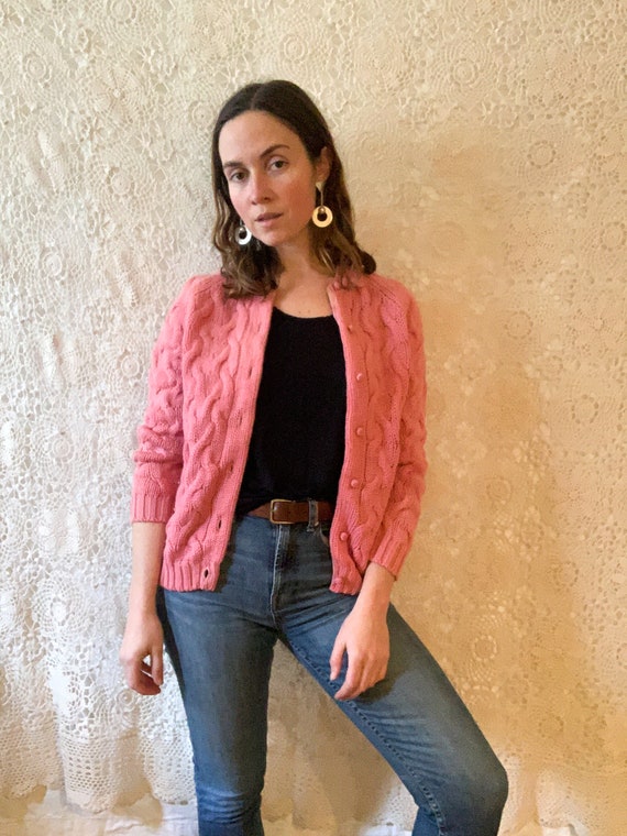 I magnin Bubblegum Pink Wool Cardigan / Size Mediu