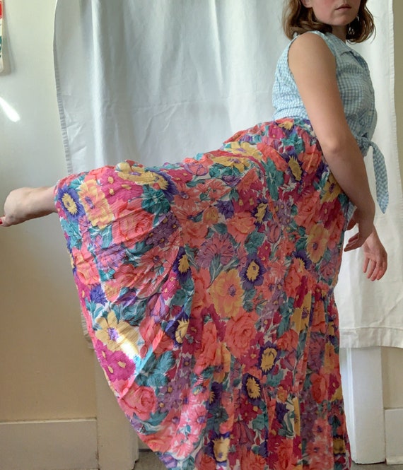 Adini Indian Floral Skirt / Size Small