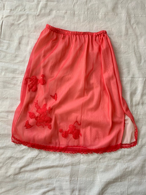 Sheer Pink Butterfly Slip Skirt