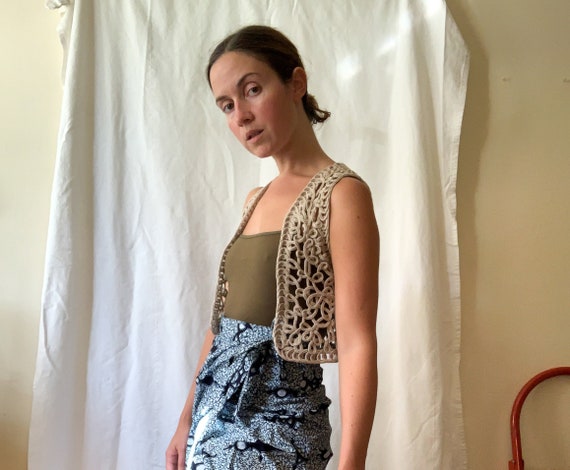 Cropped Soutache Vest / Size XS Small