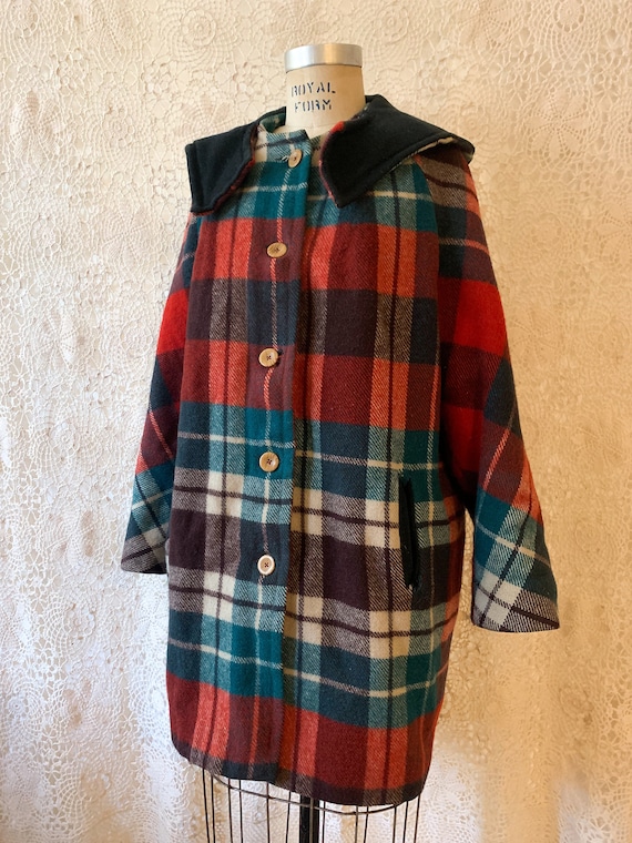 Plaid Blanket Coat / size small