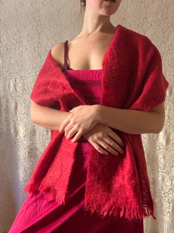 Scarlet Scottish Mohair Scarf