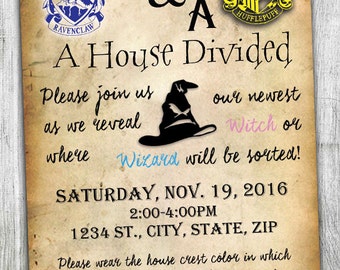 Harry Potter Gender Reveal Customized Invitation Harry