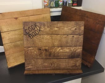 Recipe Book Stand made with reclaimed timber