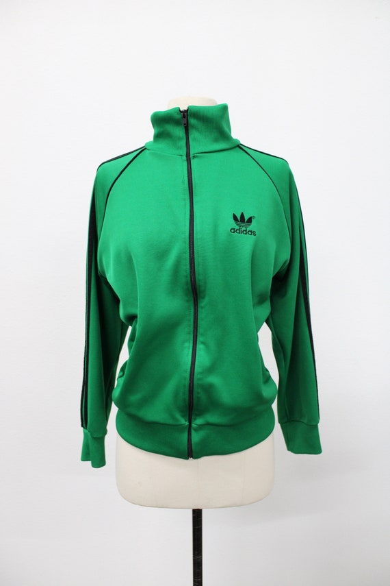 Adidas Green Jogging Top. Vintage. 70's Style. Bla