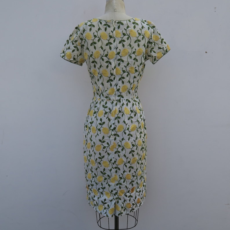 40s 50s Designer Vintage Embroidered Dress